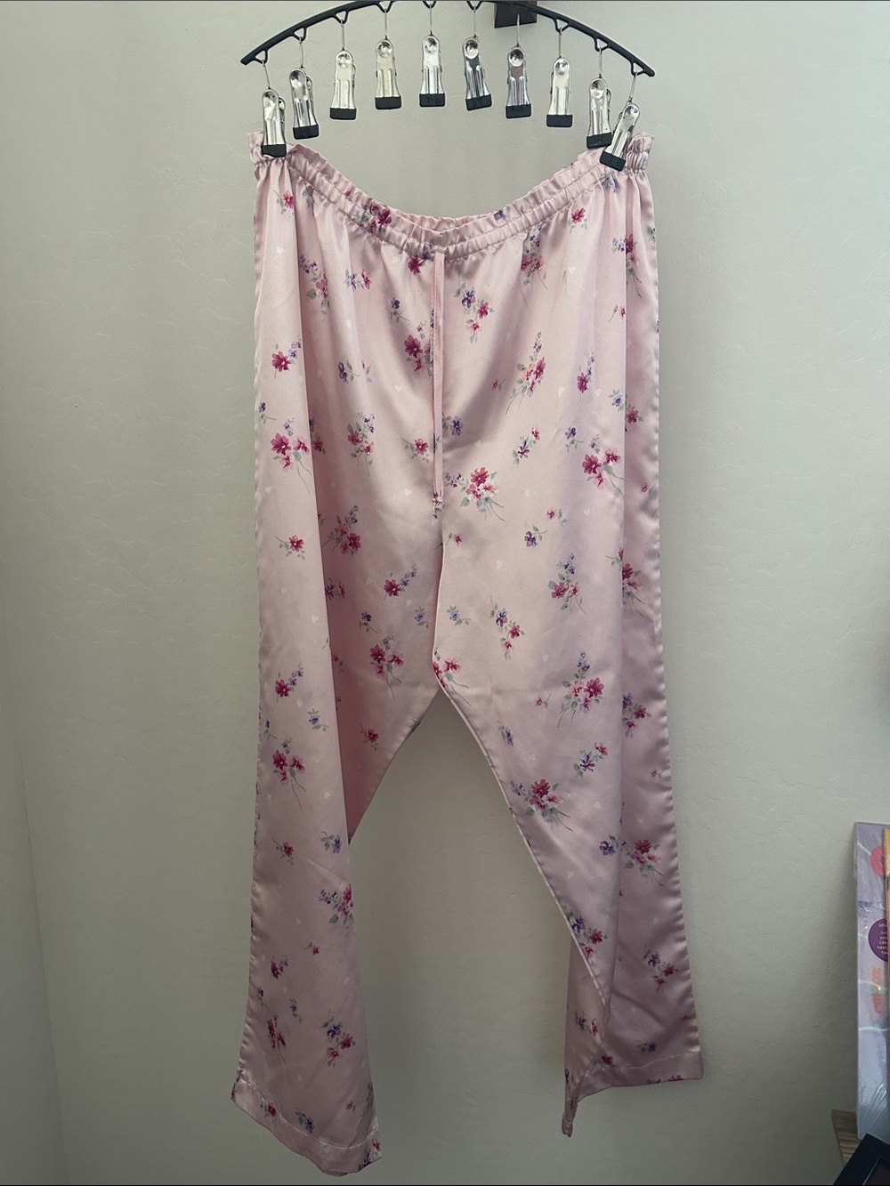 Secret Treasures Pink Floral Satin Pajama Pants